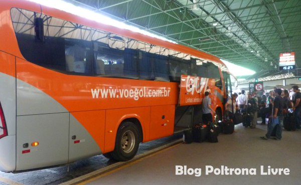 Ônibus da Gol em Guarulhos que oferece traslado gratuito para congonhas